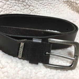 Fossil leather belt